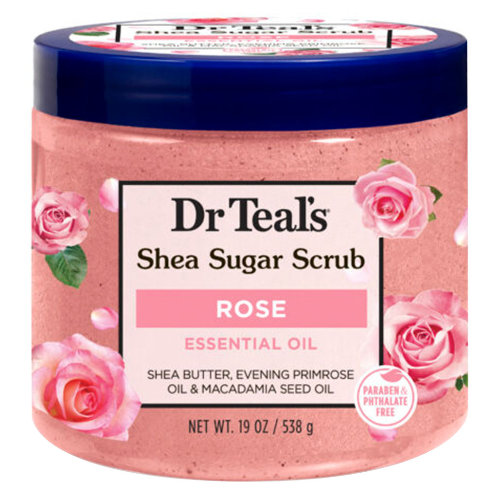 Dr Teal's Shea Sugar Rose Body Scrub With Shea Butter & Essential Oils 538g