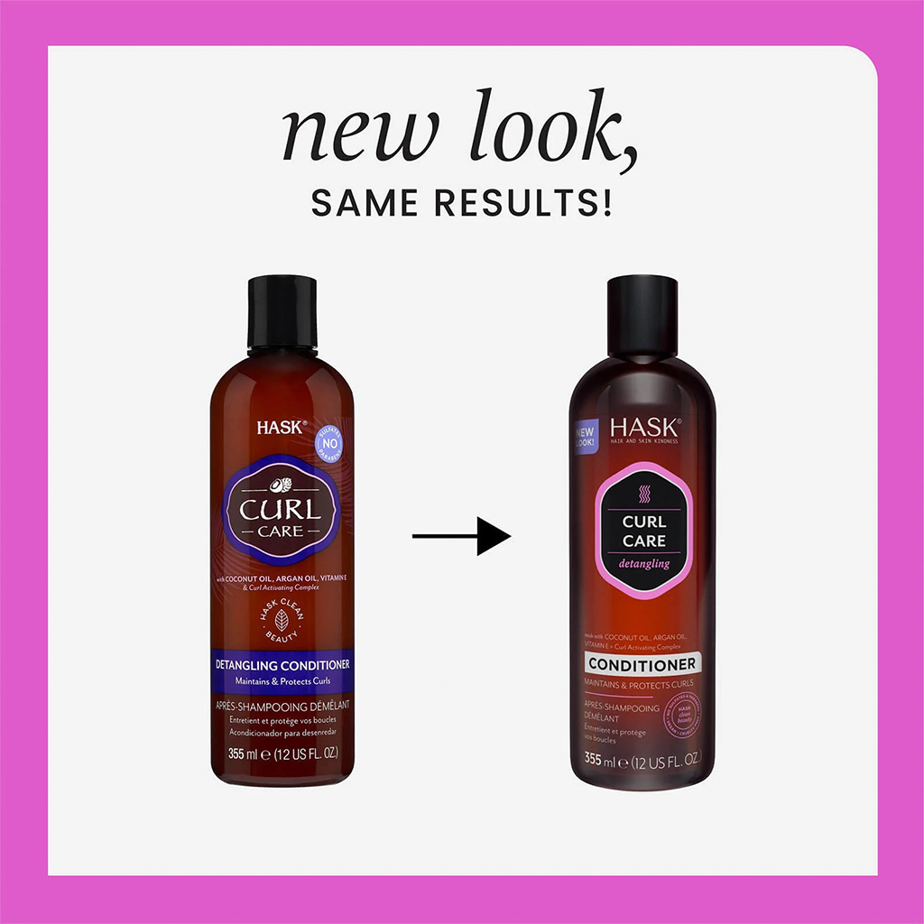 Hask Curl Care Detangling Conditioner With Coconut Oil, Argan Oil & Vitamin E For Curly Hair 355ml