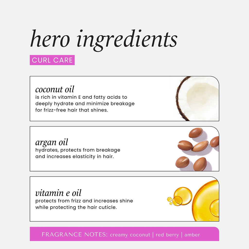 Hask Curl Care Detangling Conditioner With Coconut Oil, Argan Oil & Vitamin E For Curly Hair 355ml