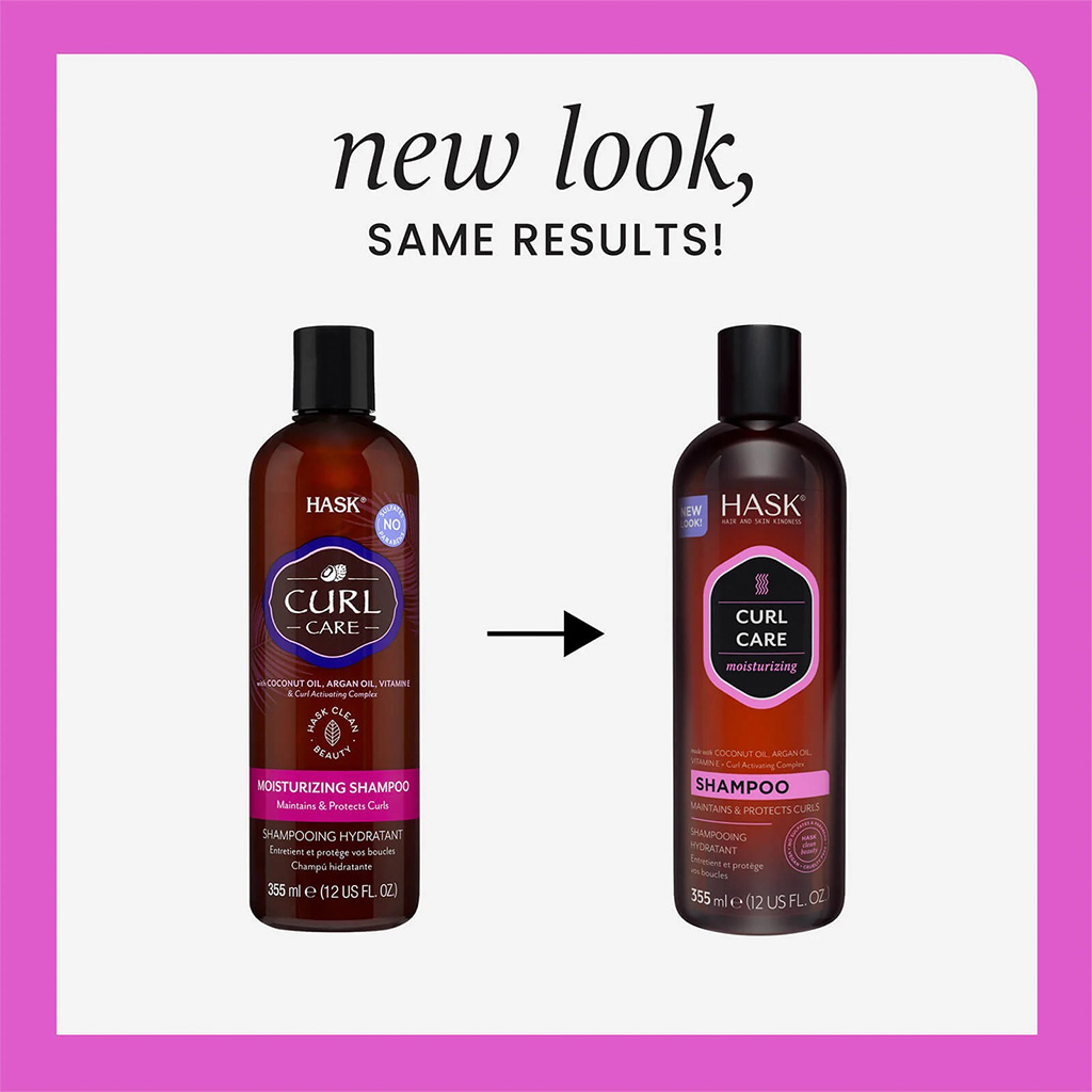 Hask Curl Care Moisturizing Shampoo With Coconut Oil, Argan Oil & Vitamin E For Curly Hair 355ml