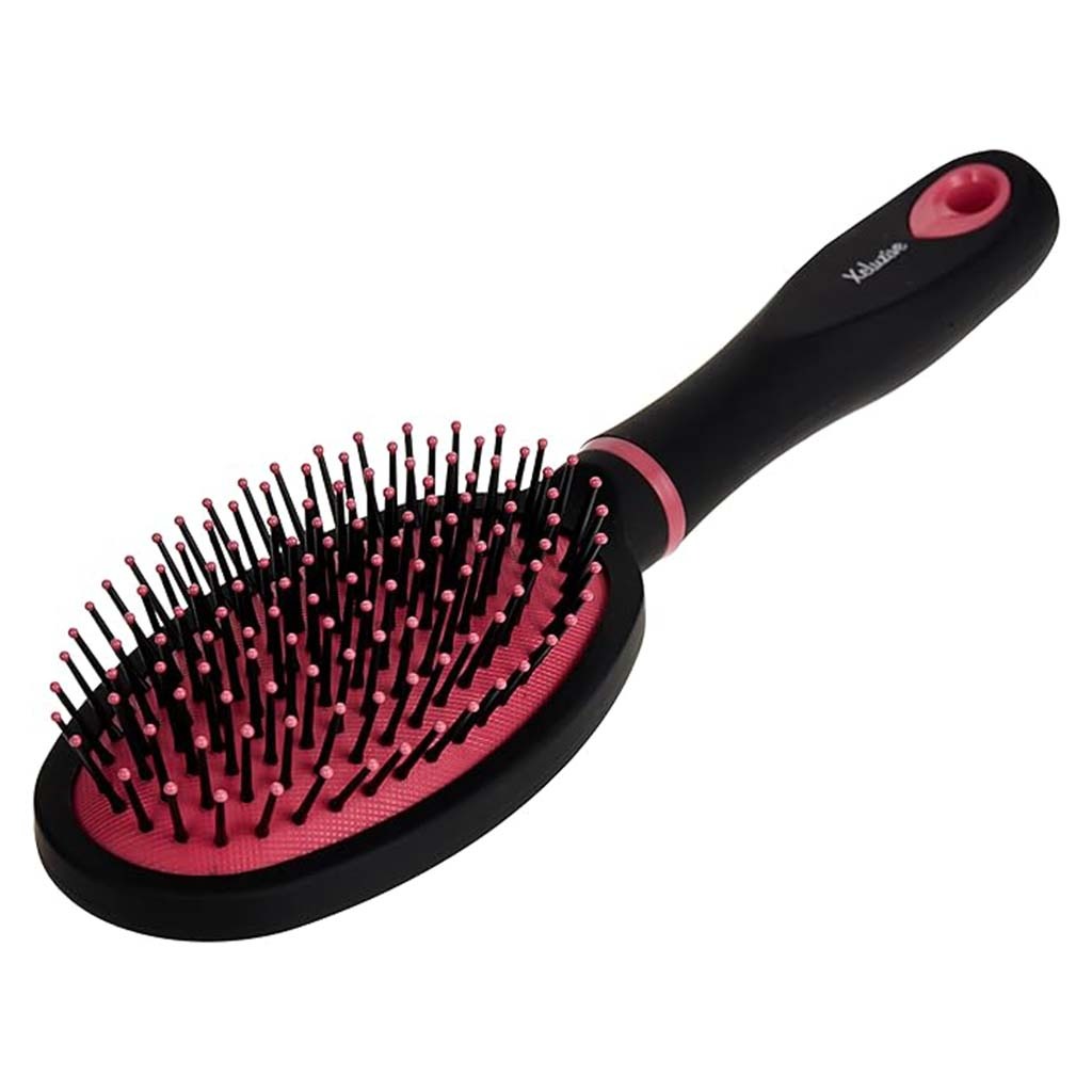 Xcluzive Oval Shape Cushion Hair Brush - Black/Pink Color