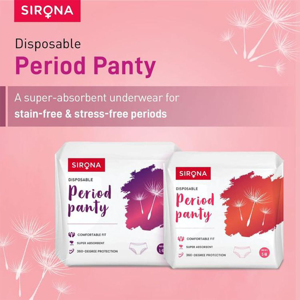 Sirona Disposable Period Panties, Size Small - Medium, Pack of 5’s