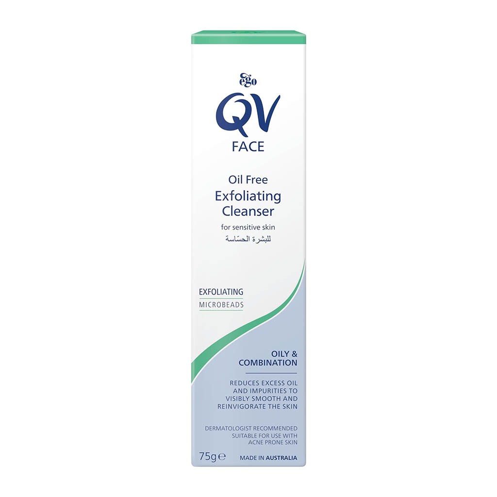 Ego QV Oil Free Exfoliating Face Cleanser For Sensitive Skin 75g 
