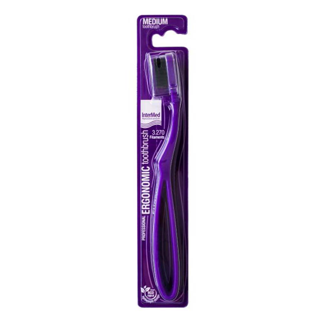 Intermed Ergonomic Medium Soft Toothbrush - Purple