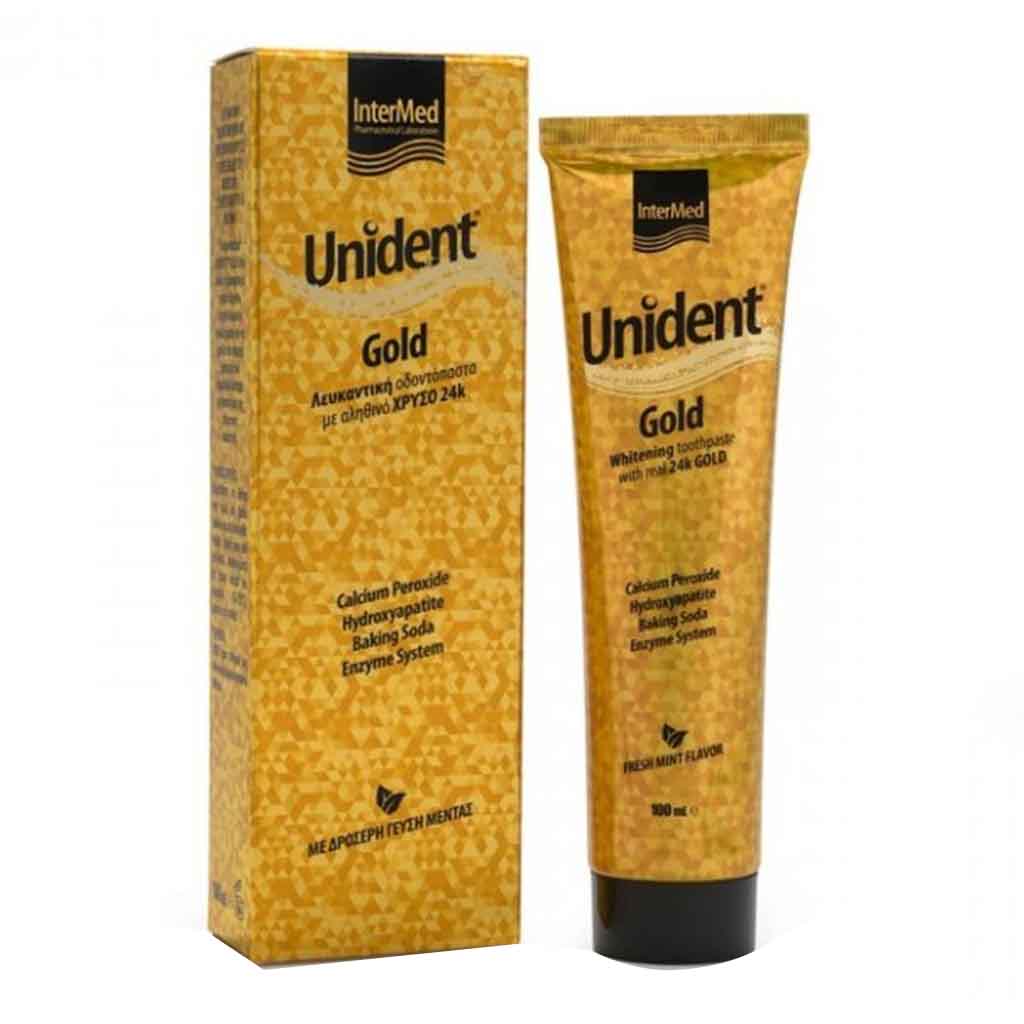 Intermed Unident 24K Gold Whitening Toothpaste 100ml 