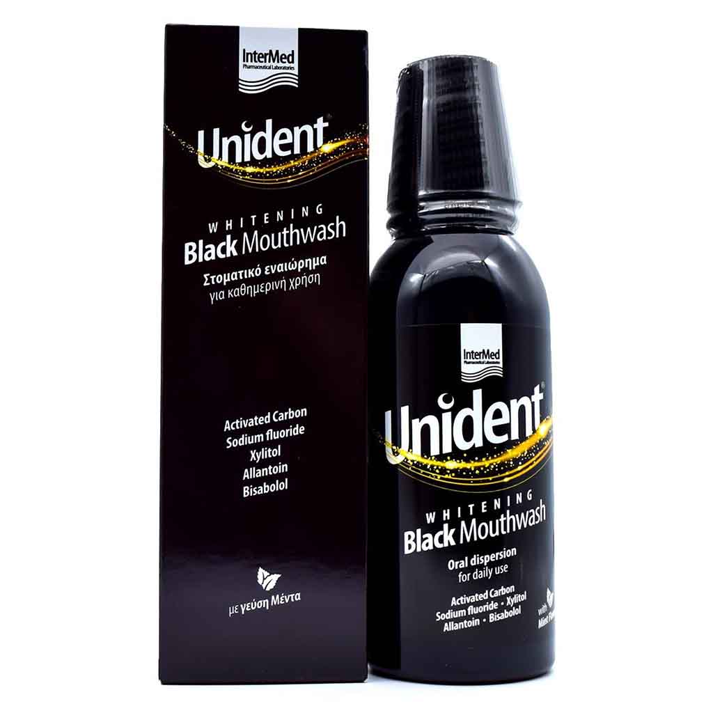 Intermed Unident Whitening Black Mouthwash 250ml