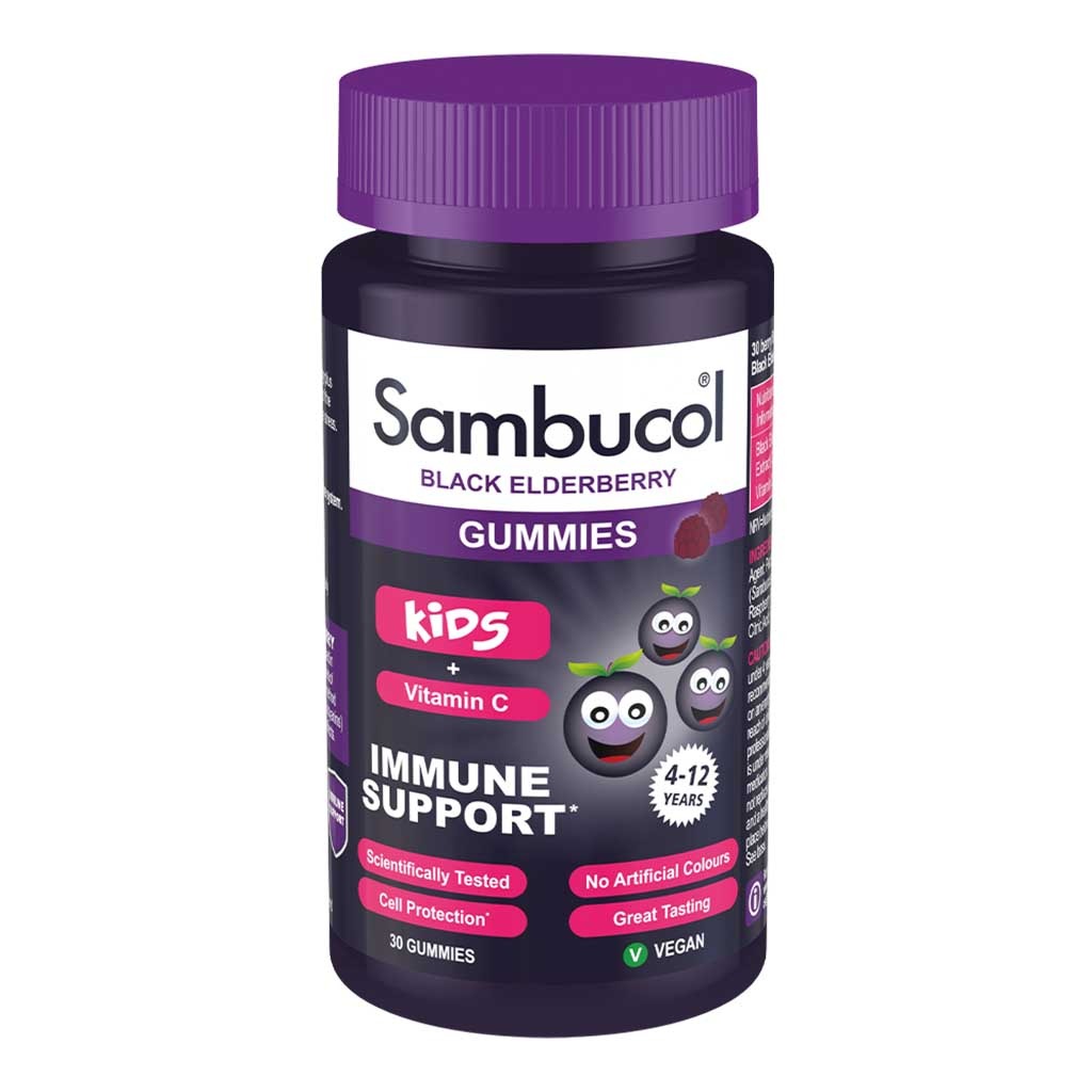 Sambucol Immune Support Kids Elderberry & Vitamin C Gummies, Pack of 30's