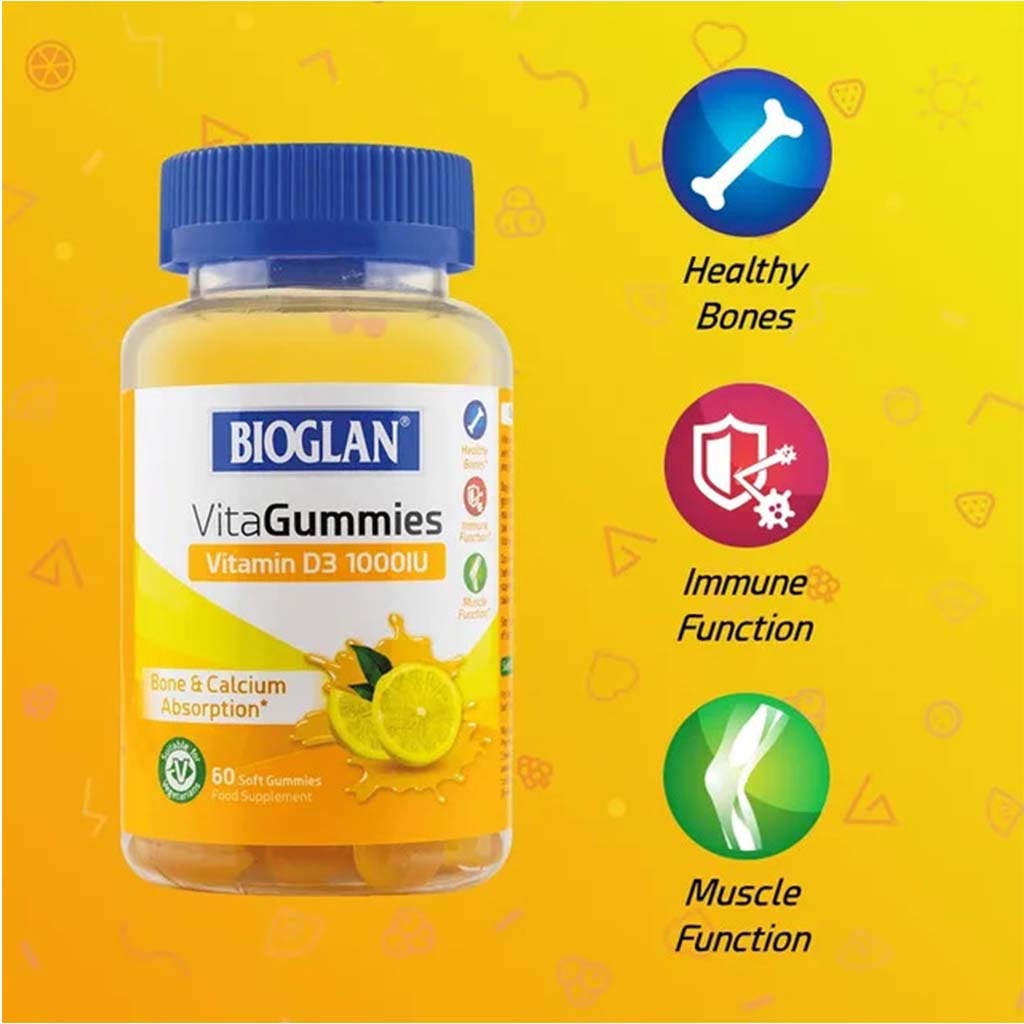 Bioglan Vitamin D3 1000IU Vitagummies, Pack of 60's