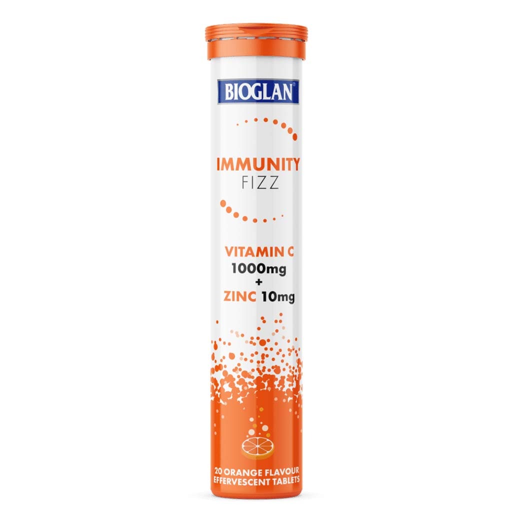 Bioglan Immunity Fizz Vitamin C 1000mg & Zinc Effervescent Tablets, Pack of 20's