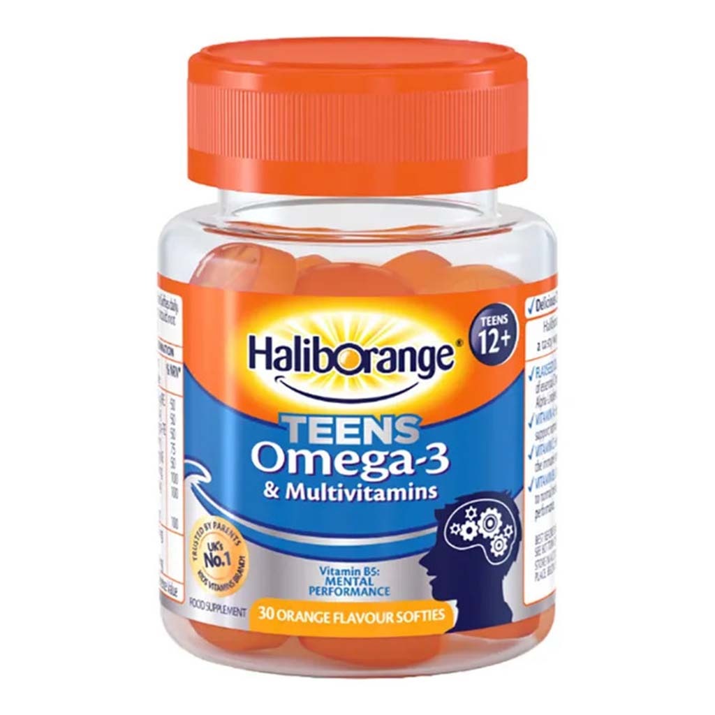 Haliborange Teens Omega-3 & Multivitamins Softies - Orange Flavour, Pack of 30's