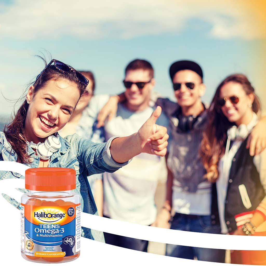 Haliborange Teens Omega-3 & Multivitamins Softies - Orange Flavour, Pack of 30's