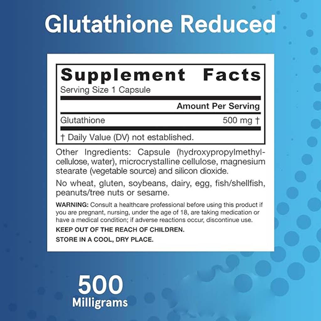 Jarrow Formulas Glutathione Reduced 500mg Capsules, Pack of 120's