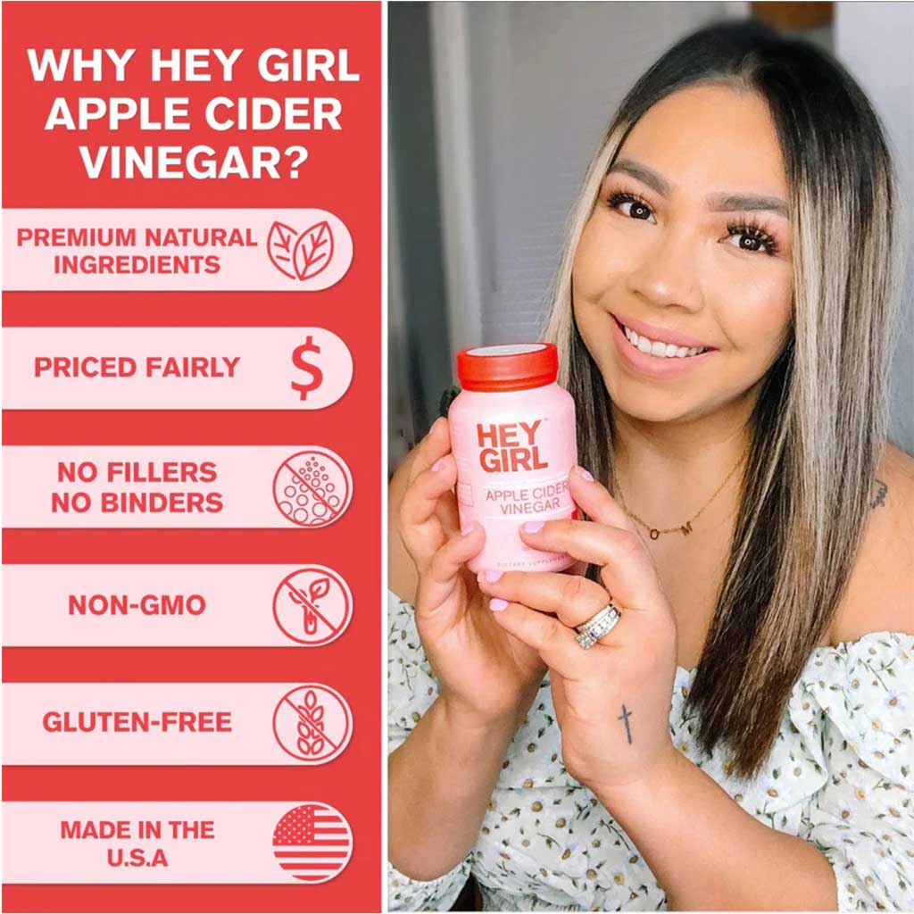 Hey Girl Nutrition Apple Cider Vinegar Capsules, Pack of 120's