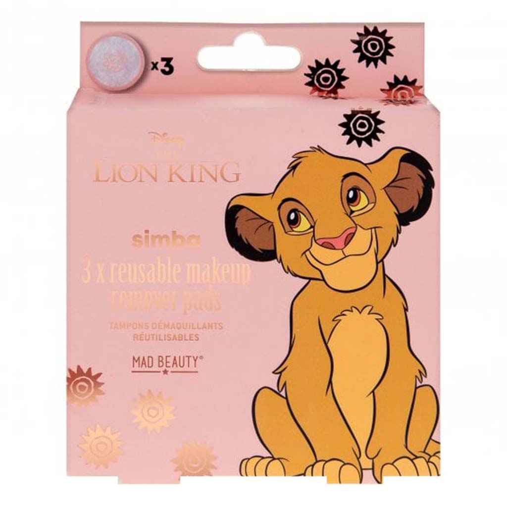 Mad Beauty Disney The Lion King Simba Reusable Makeup Remover Pads, Pack of 3’s