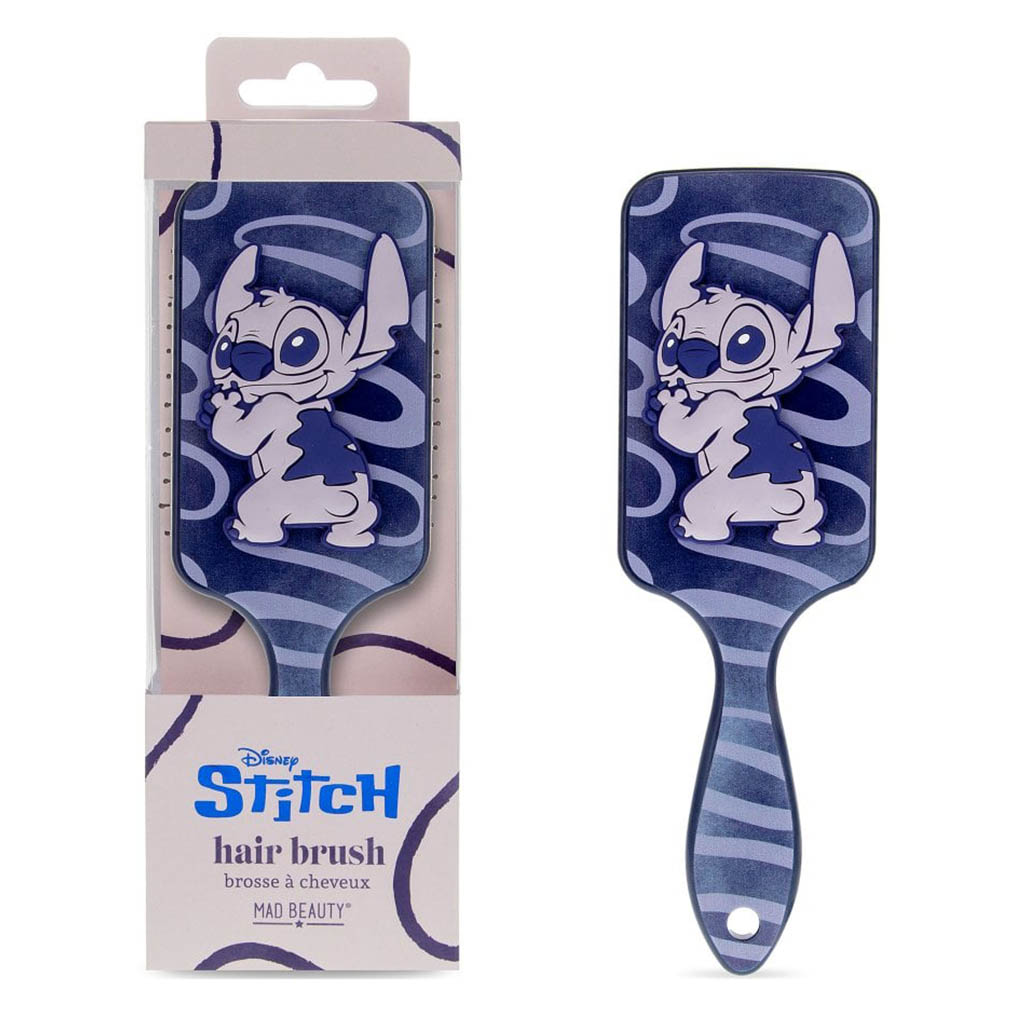 Mad Beauty Disney Stitch Denim Paddle Hair Brush 