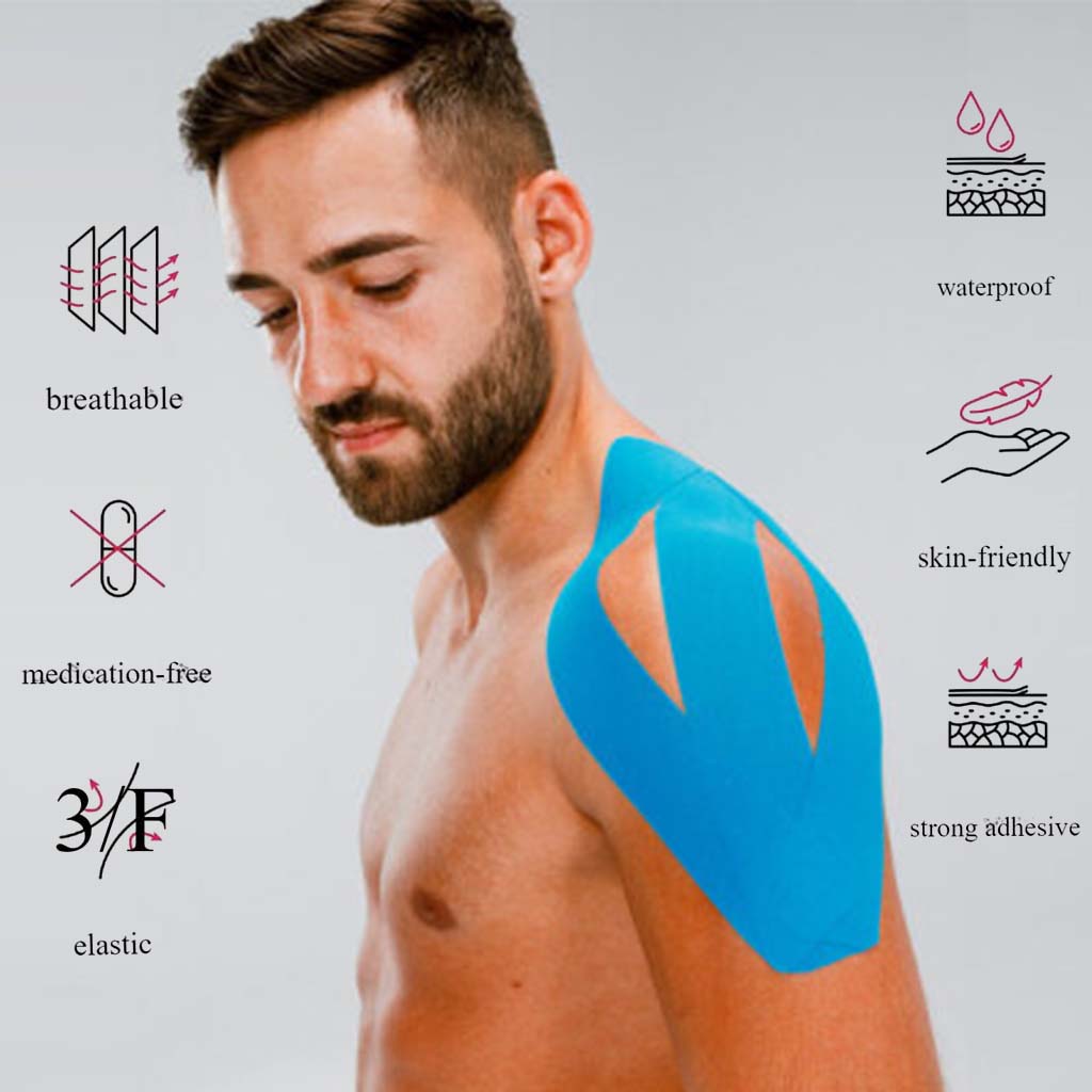 Kintex Kinesiology Fast Dry Tape For Pain Relief - Blue Color, Size - 5 * 500 cm