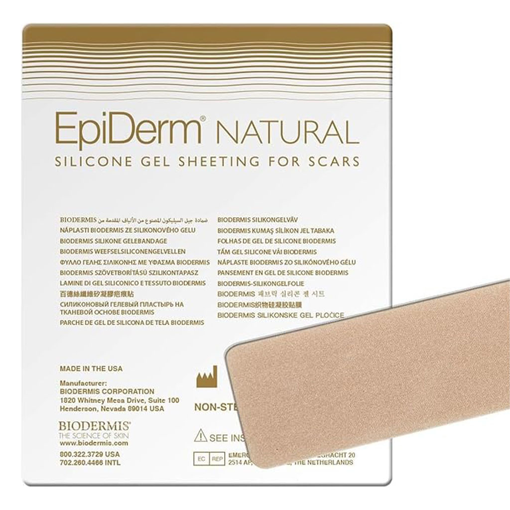 Biodermis EpiDerm C Strip Natural Silicone Gel Sheeting For Scars, Size 3.6 * 15.2cm 