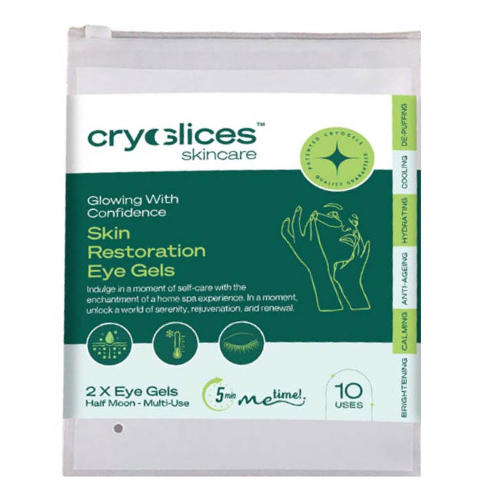 Cryoslices Skincare Restoration Eye Gel, Half Moon Multiuse Face Mask - 1 Pair