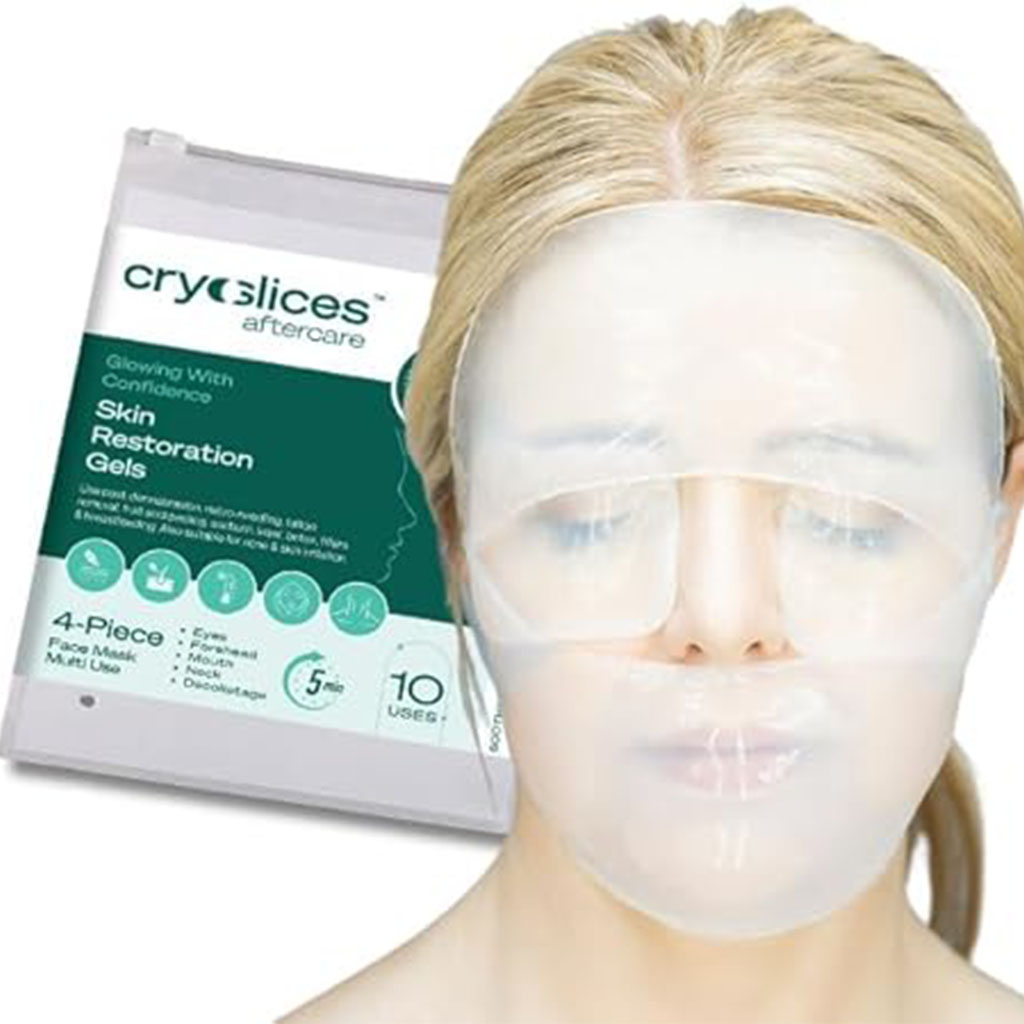 Cryoslices Aftercare Skin Restoration Gel - 4 Piece Multiuse Face Mask 