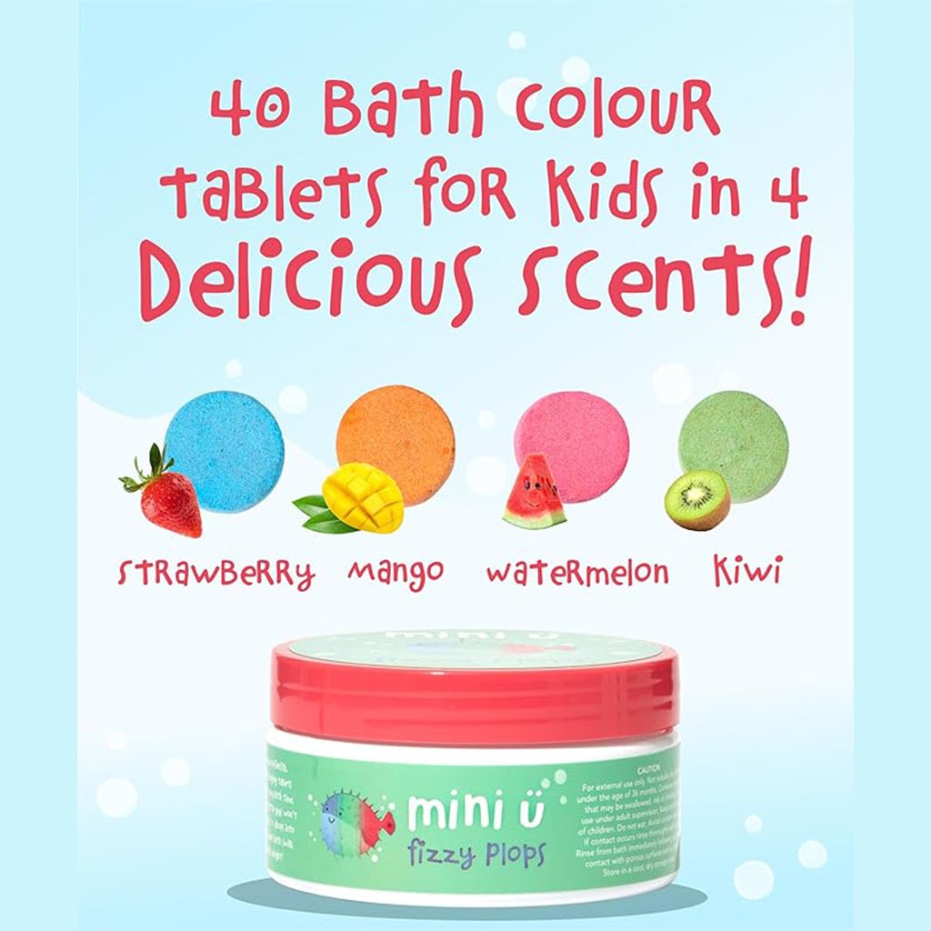 Mini U Bath Fizzy Plops For 3+ Years Kids, Pack of 40’s 
