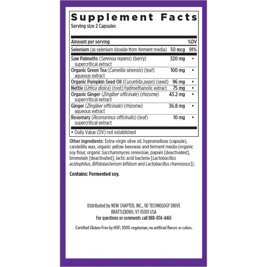 New Chapter Prostate 5LX Saw Palmetto Men's Supplement Capsules, Pack of 120's