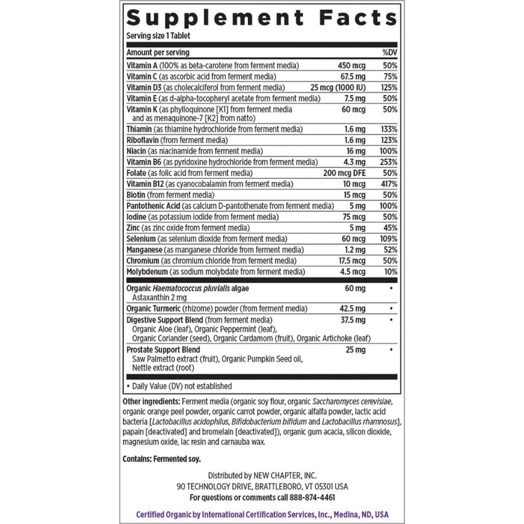 New Chapter Every Man's One Daily 55+ Multivitamin Tablets, Pack of 72's