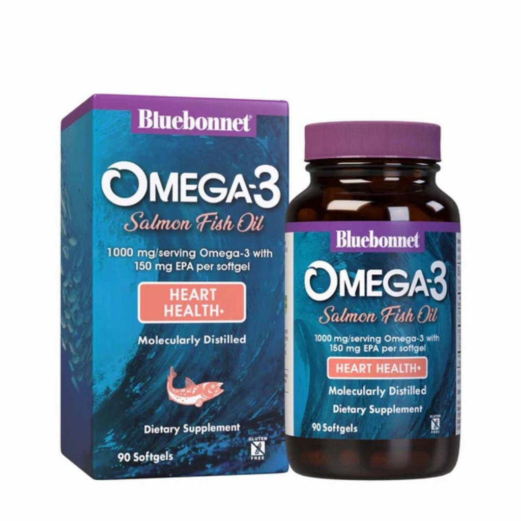 Bluebonnet Omega-3 Salmon Fish Oil 1000mg Softgels, Pack of 90's