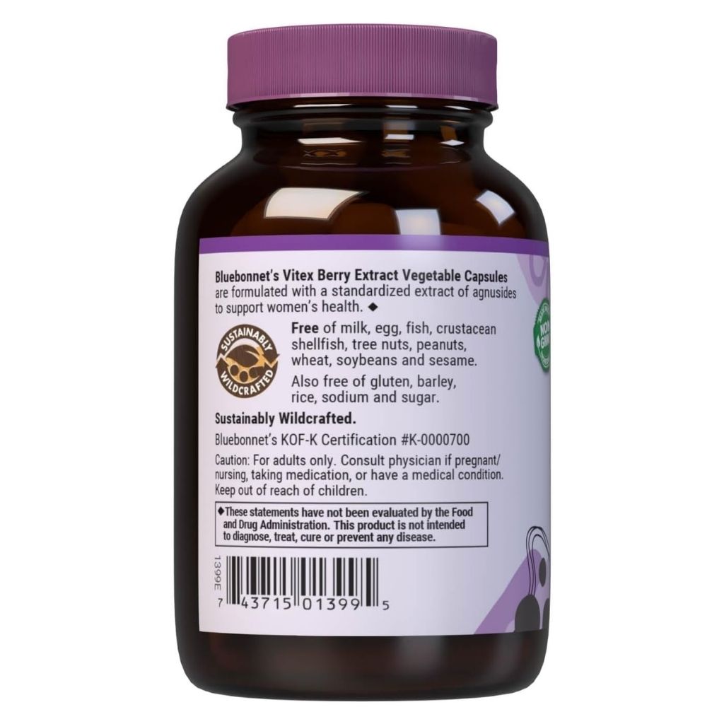 Bluebonnet Vitex Extract Women's Supplement Capsules, Pack of 60's