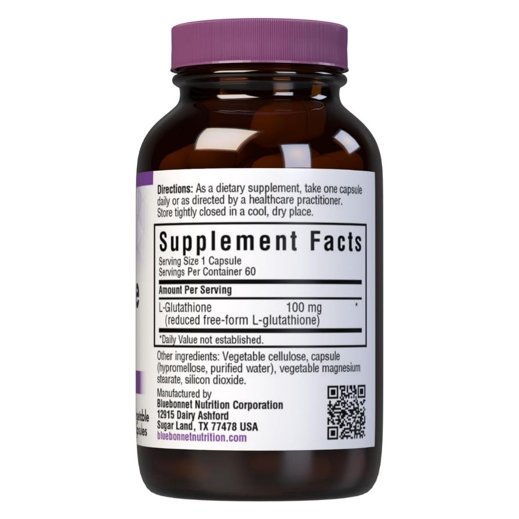 Bluebonnet L-Glutathione 100mg Supplement Capsules, Pack of 60's