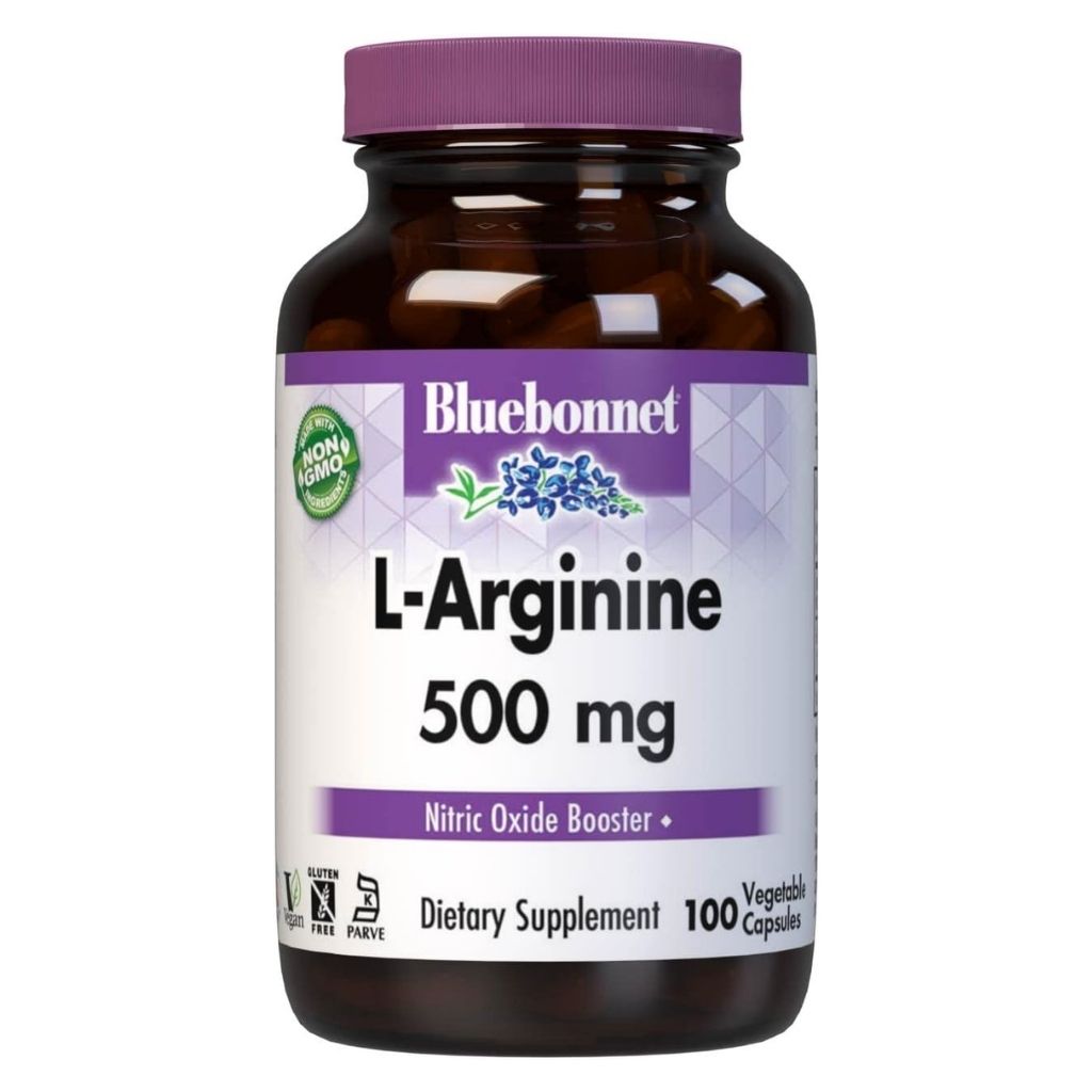 Bluebonnet L-Arginine 500mg Supplement Capsules, Pack of 100's