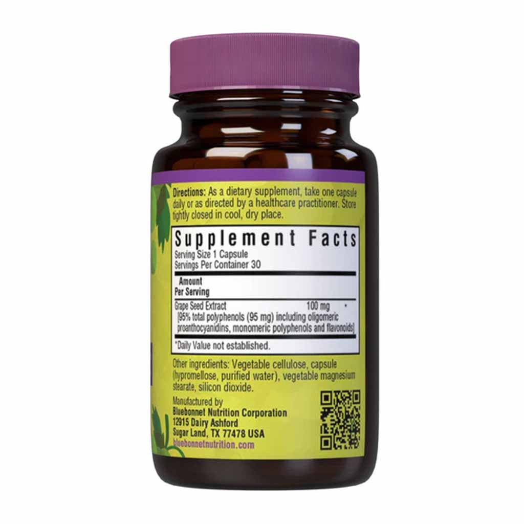 Bluebonnet Grape Seed Extract 100mg Capsules, Pack of 30's