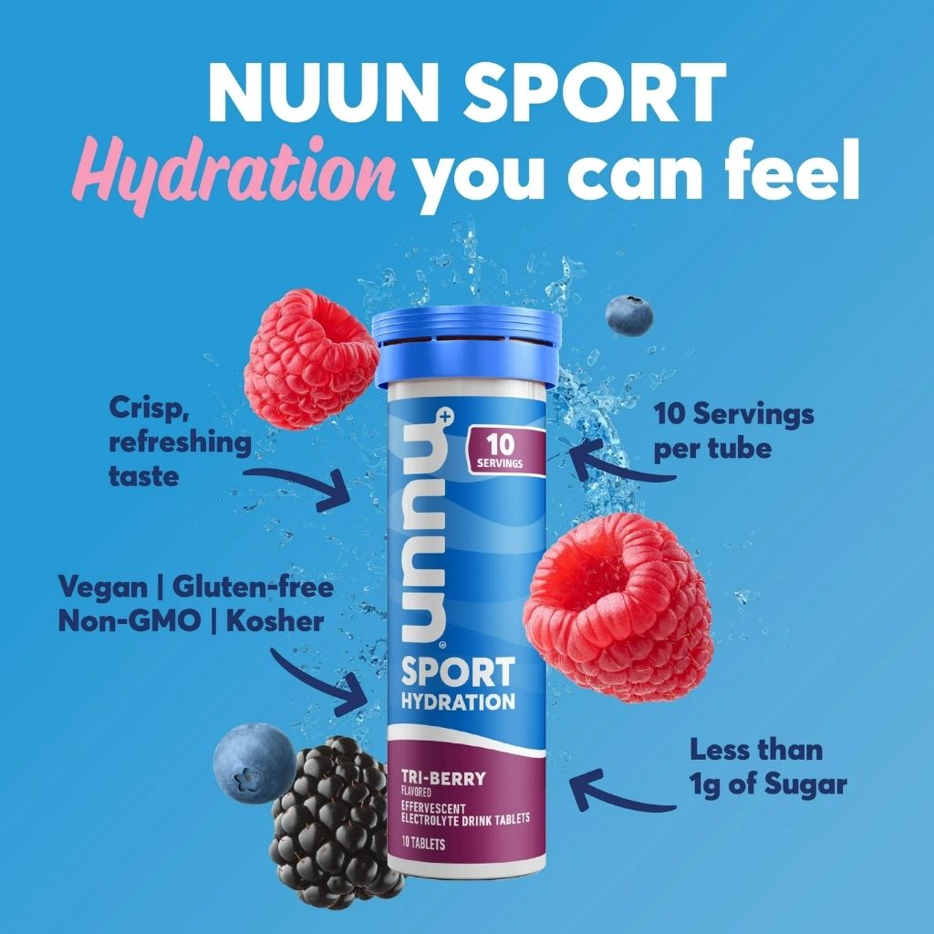 Nuun Sport Hydration Effervescent Electrolyte Tablets - Triberry Flavor, Pack of 10's