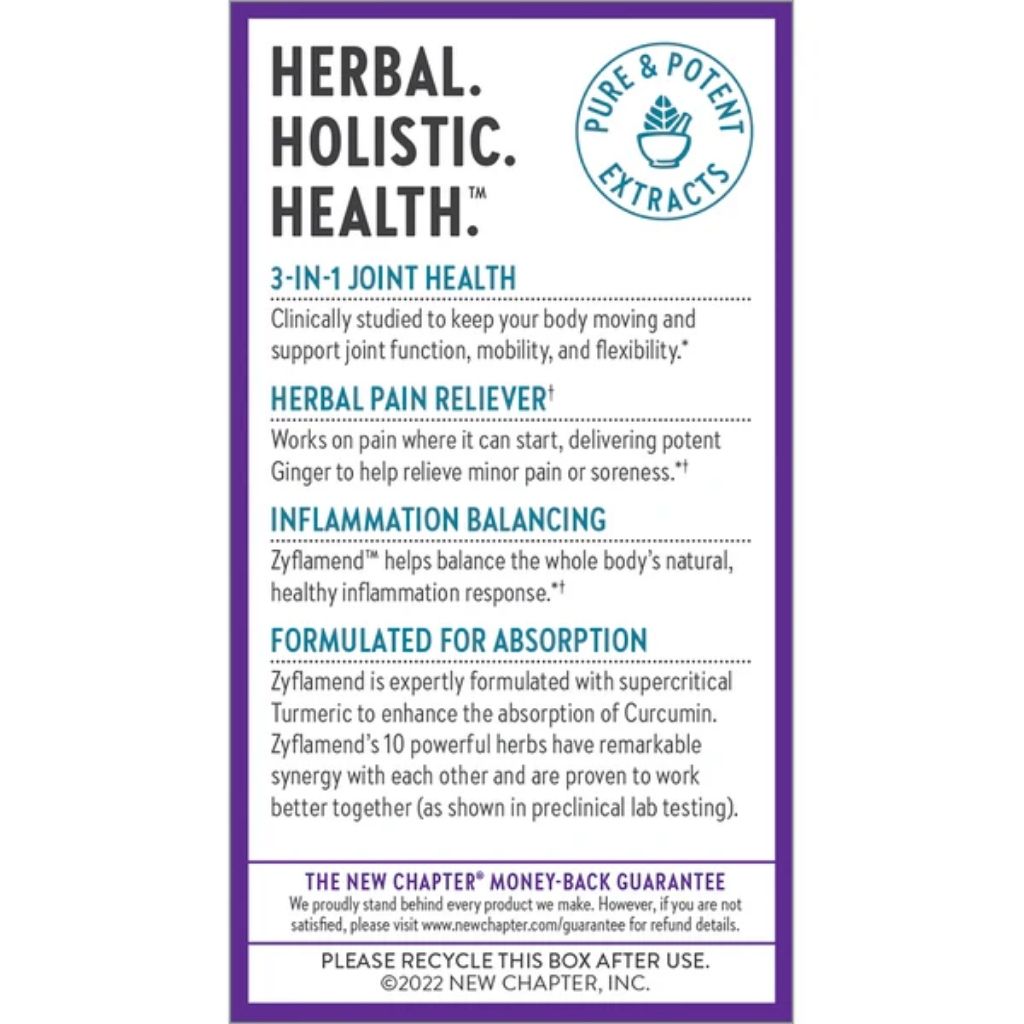 New Chapter Zyflamend Herbal Pain Relief Supplement Capsules, Pack of 120's