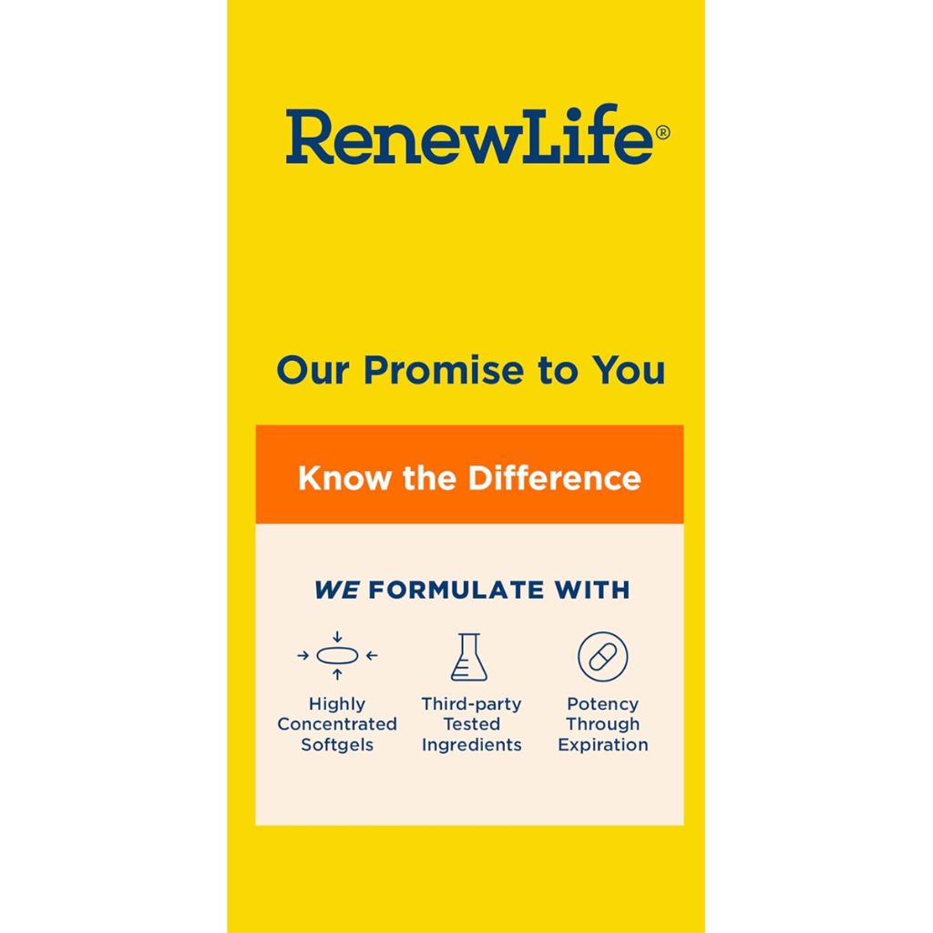 Renew Life Super Critical Omega 950mg Omega-3 Fish Oil Softgels, Pack of 30's