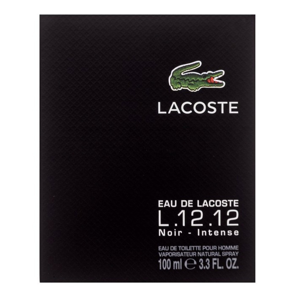 Lacoste L.12.12 Noir Intense Eau De Toilette For Men - Woody Aromatic Fragrance 100ml