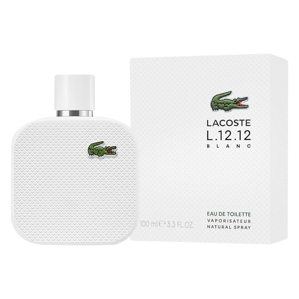 Lacoste L.12.12 Blanc Eau De Toilette For Men - Woody Aromatic Fragrance 100ml