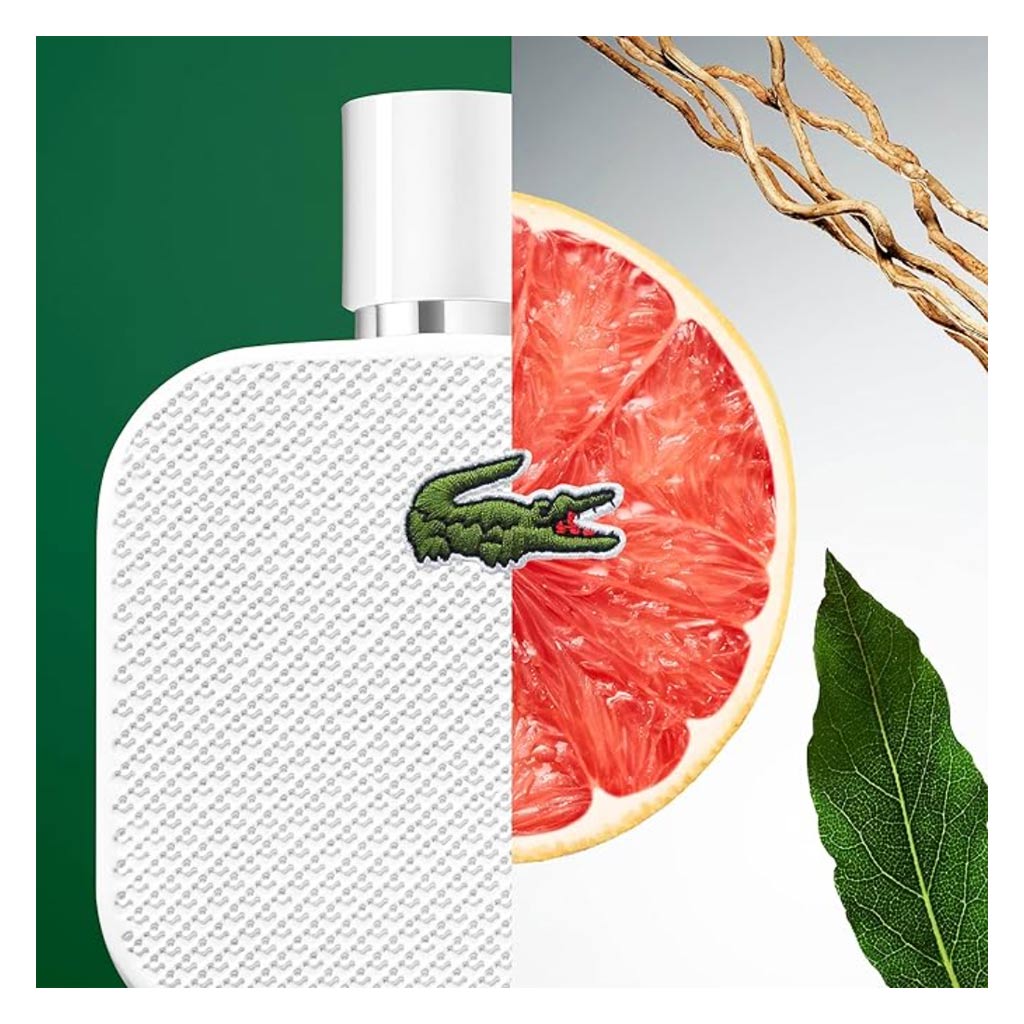 Lacoste L.12.12 Blanc Eau De Toilette For Men - Woody Aromatic Fragrance 100ml