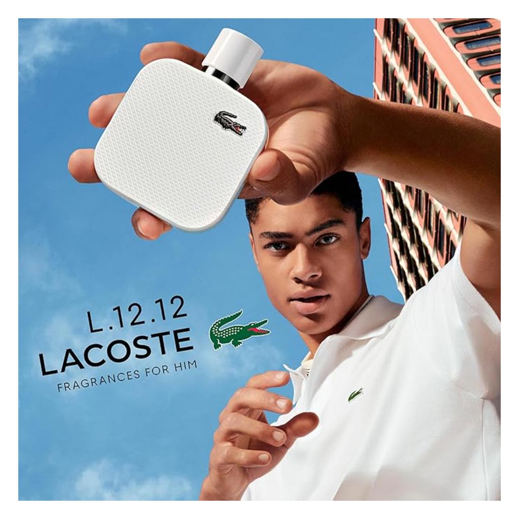 Lacoste L.12.12 Blanc Eau De Toilette For Men - Woody Aromatic Fragrance 100ml