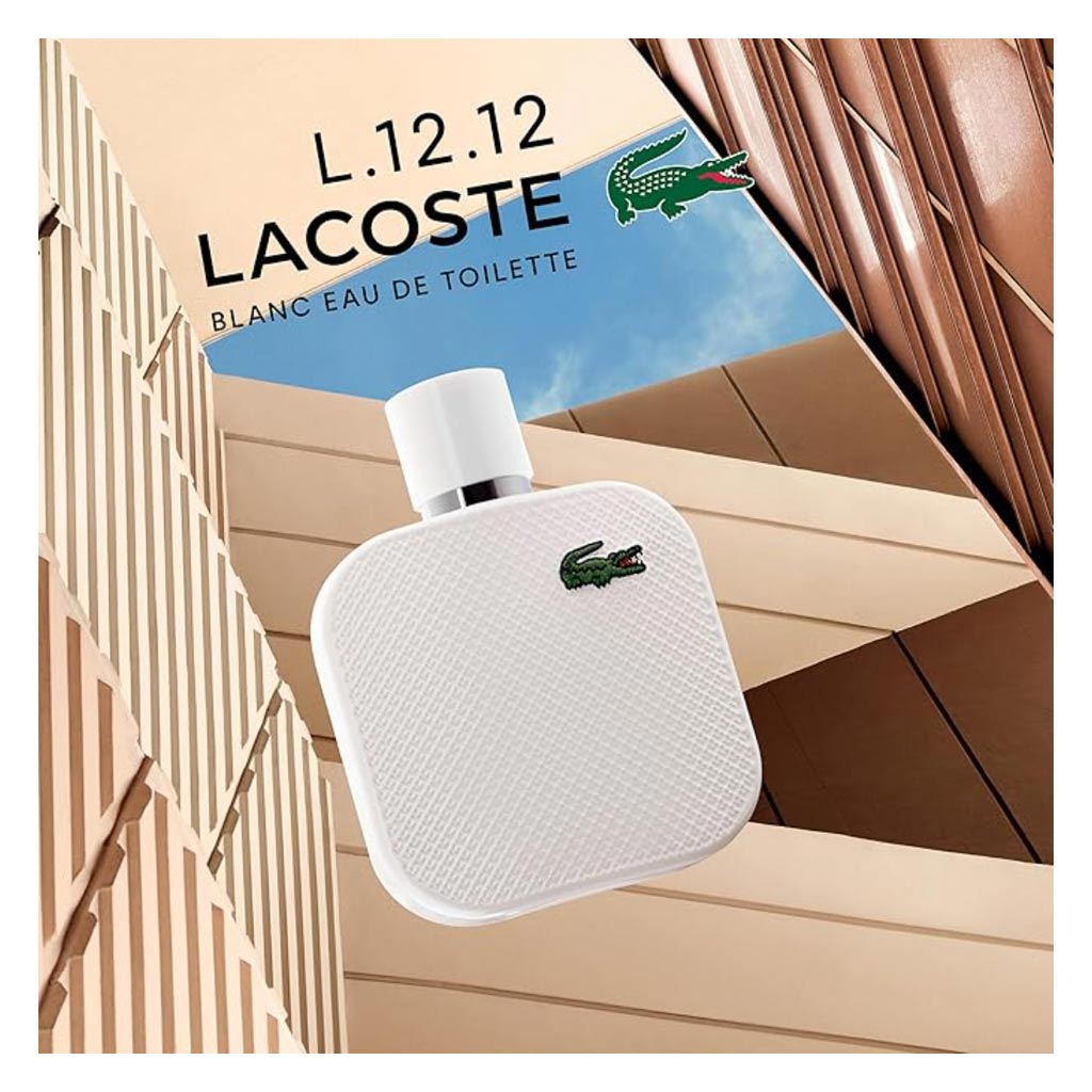Lacoste L.12.12 Blanc Eau De Toilette For Men - Woody Aromatic Fragrance 100ml