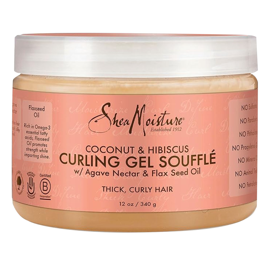 Shea Moisture Coconut & Hibiscus Curling Souffle Hair Gel For Thick & Curly Hair 340g