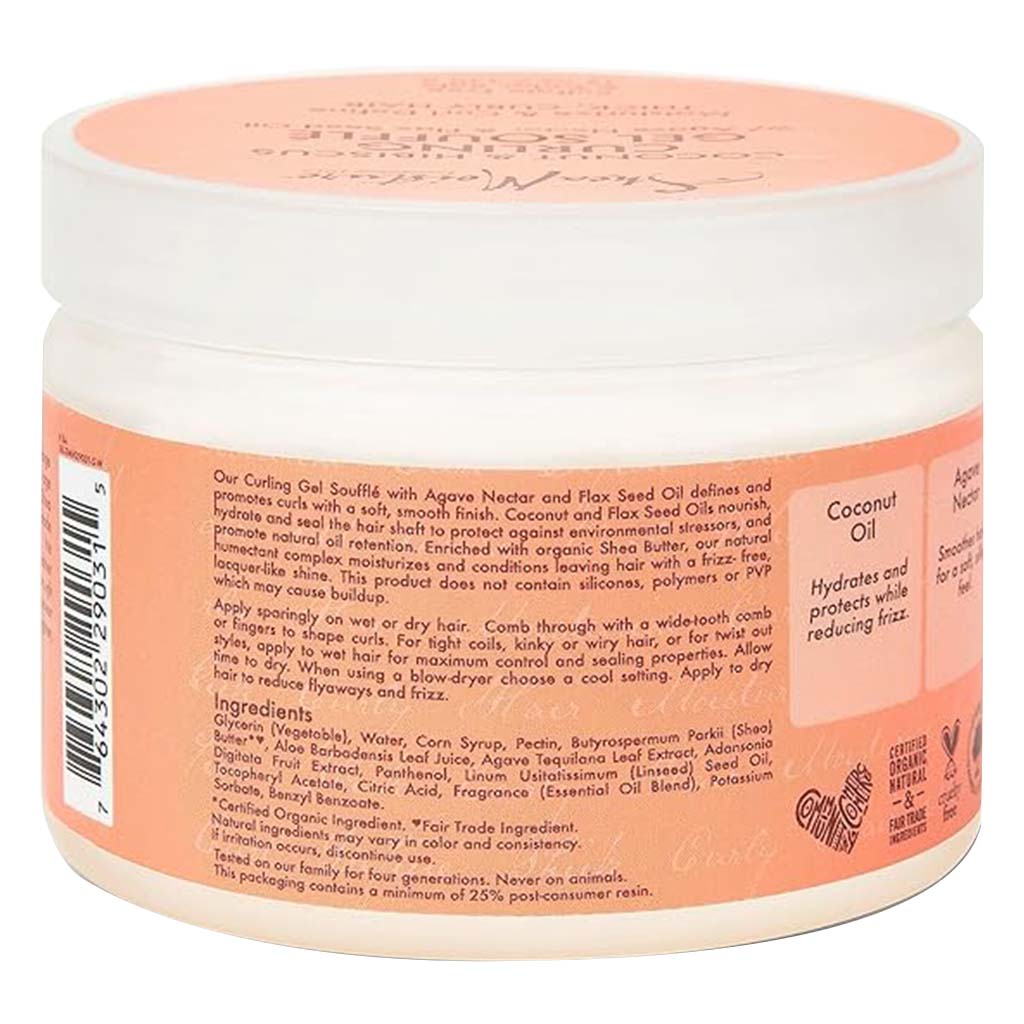 Shea Moisture Coconut & Hibiscus Curling Souffle Hair Gel For Thick & Curly Hair 340g
