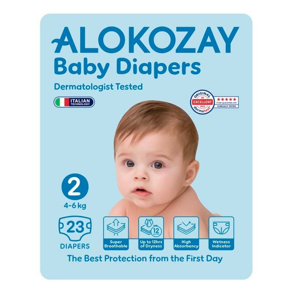 Alokozay Baby Diapers Size 2, 4-6Kg, Pack of 23's