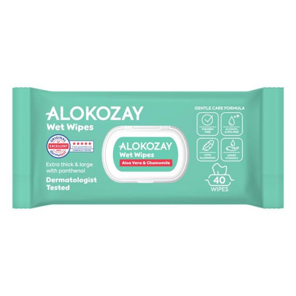 Alokozay Baby Wet Wipes With Aloe Vera & Chamomile, Pack of 40's