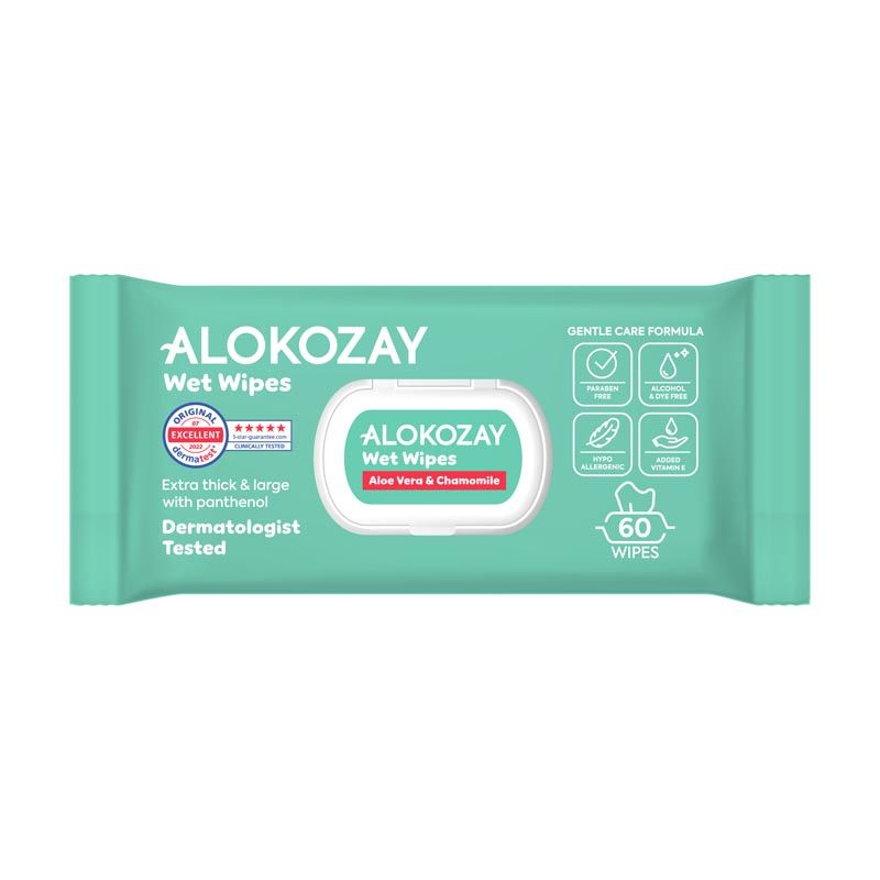 Alokozay Baby Wet Wipes With Aloe Vera & Chamomile, Pack of 60's
