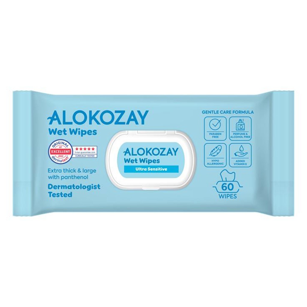 Alokozay Ultra-Sensitive Unscented Baby Wet Wipes, Pack of 60’s
