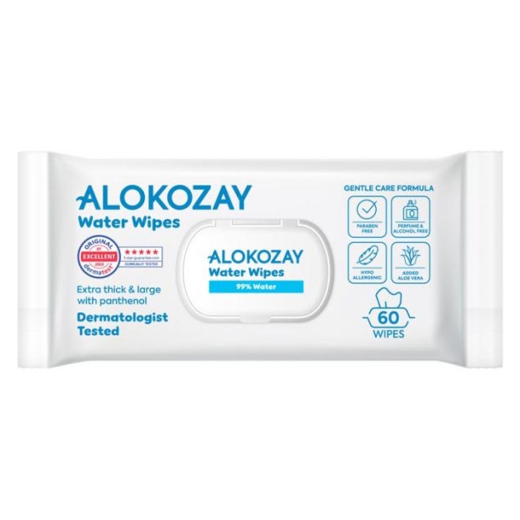 Alokozay 99% Water Baby Wet Wipes With Aloe-Vera & Panthenol, Pack of 60’s