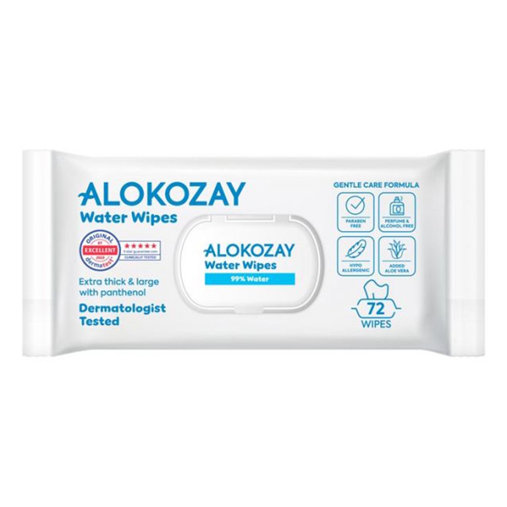 Alokozay 99% Water Baby Wet Wipes With Aloe-Vera & Panthenol, Pack of 72’s
