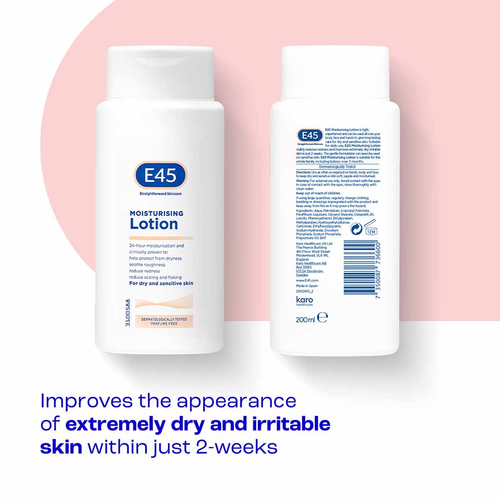 E45 Moisturizing Body Lotion For Dry, Sensitive Skin 200ml
