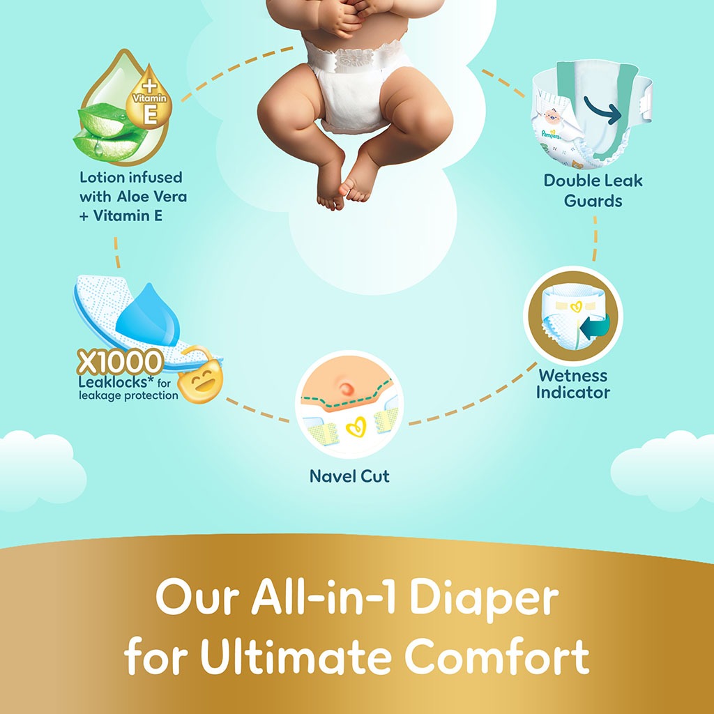 Pampers Ultimate Comfort Size 1, 2-5kg Newborn Diapers, Pack of 22's