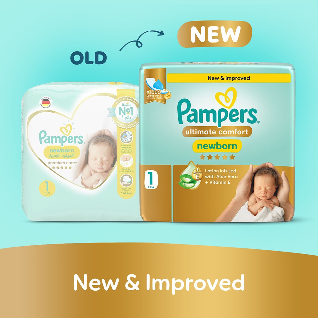 Pampers Ultimate Comfort Size 1, 2-5kg Newborn Diapers, Pack of 86's
